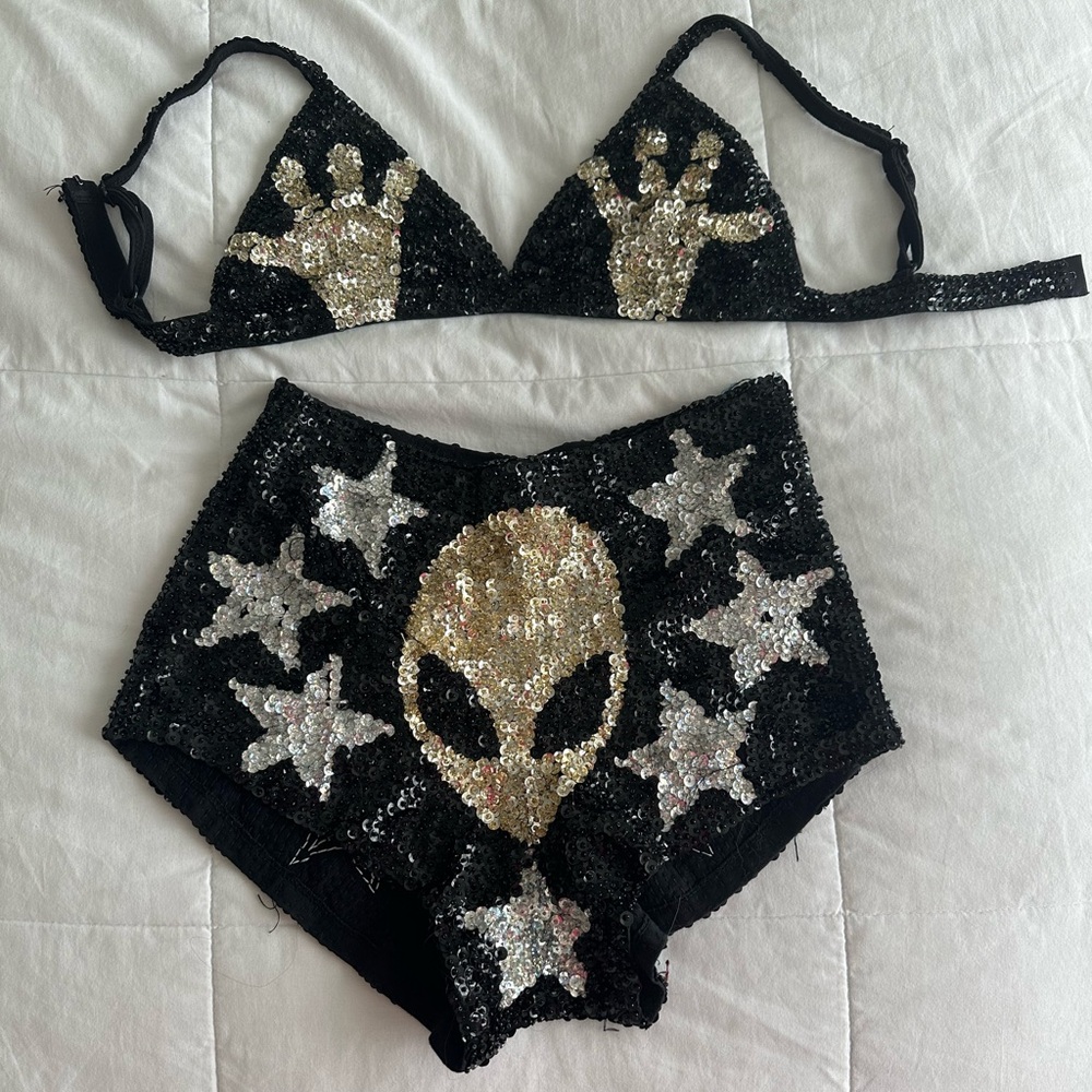 Alien Sequin Rave Set